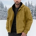 thumbnail image 2 of Fgnfyis Winter Jackets for Men Warm Jacket with Hood and Zip Thermal Lined Windproof Thick Hooded Casual Outerwear Mens Coat Khaki XXXXXL, 2 of 6