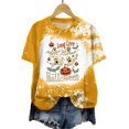 thumbnail image 2 of enyan Halloween Womens Shirt Funny Pumpkin Printed Shirts Short Sleeve Graphic Tees Fall T-Shirts Tops Halloween Shirt Women(Yellow,M), 2 of 4