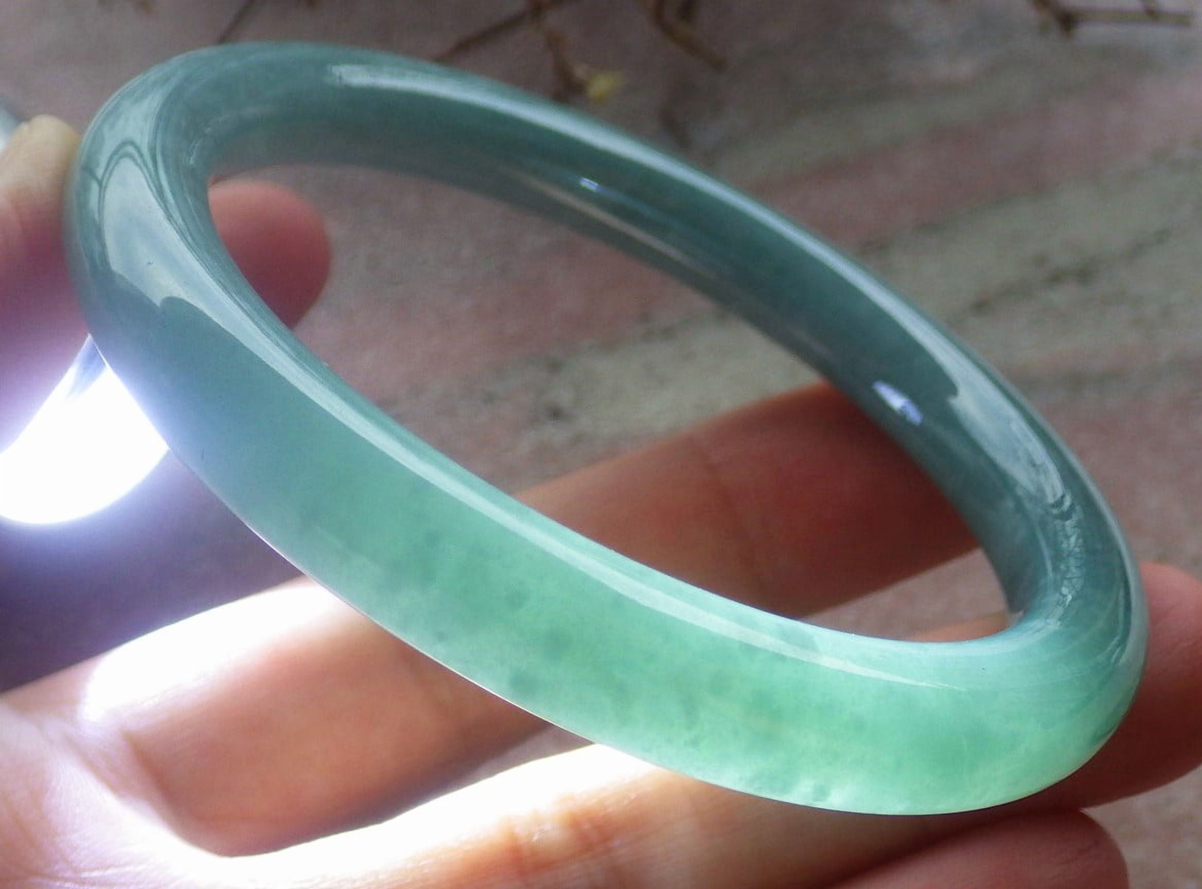 Icy Green Natural A JADE Jadeite Circle Bangle Bracelet 53 mm 704629