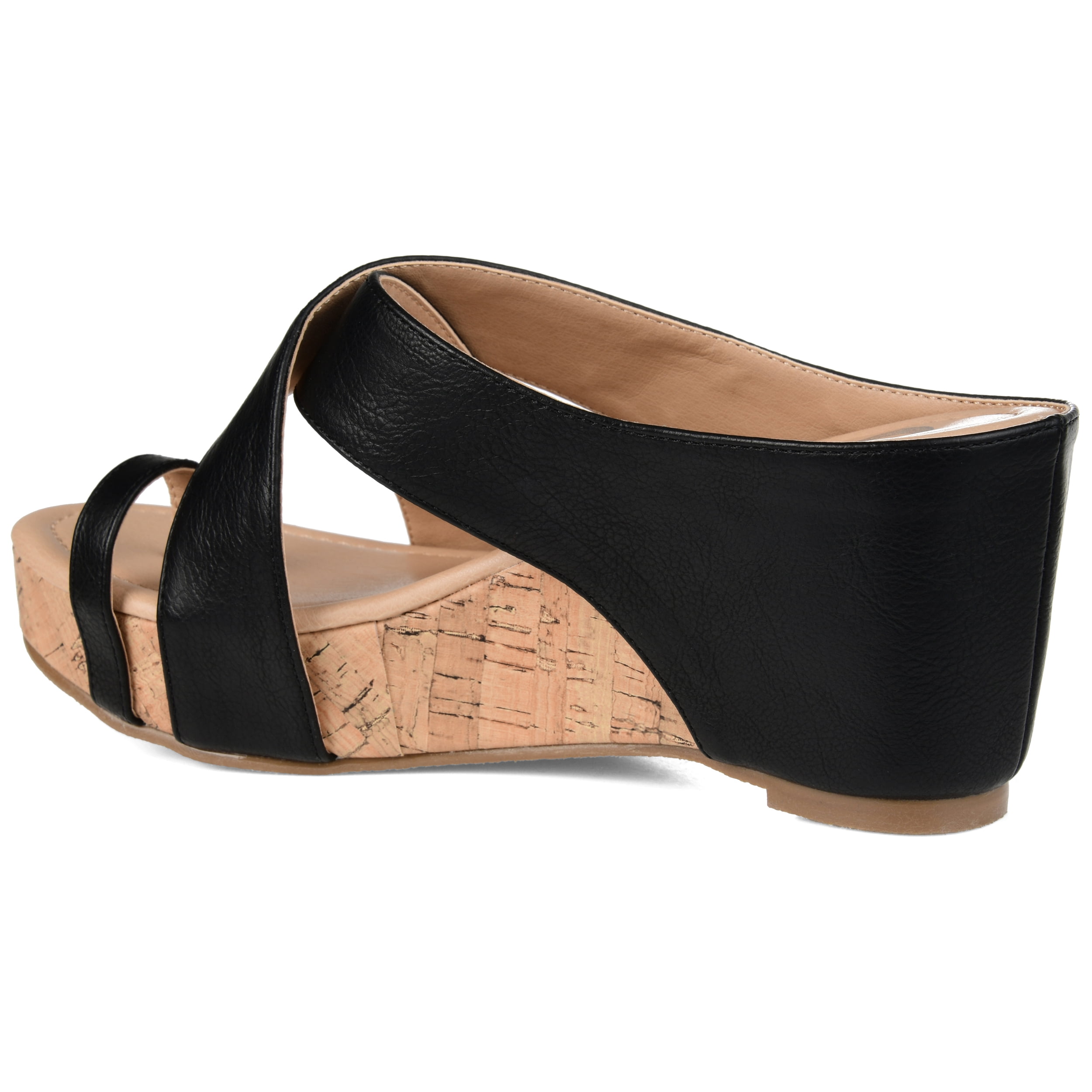 Journee Womens Rayna Wedge Heel Slip On Sandals