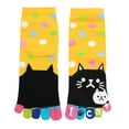 thumbnail image 4 of INSPIRE CHIC Women's Cute Colorful Kitten Stretchy Dots Ankle Toe Socks Yellow women shoe 4-6/youths shoe 3.5-5, 4 of 4