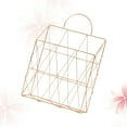 thumbnail image 4 of Miangastore 1PC Iron Magazine Handle Storage Basket Wall Hanging Desktop Books Newspapers Storage Holder (Golden), 4 of 9