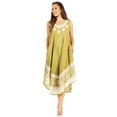 thumbnail image 5 of Sakkas Batik Flower Caftan Tank Dress / Cover Up - Avocado - One Size, 5 of 5