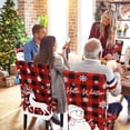 thumbnail image 6 of Touchbetter Christmas Chair Covers Set of 4, Removable Washable Merry Christmas Dining Chair Seat Covers Stretch Protector Slipcovers for Dining Room Kitchen Holiday Party Decor, Red Buffalo Plaid, 6 of 8