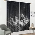 thumbnail image 3 of Black Mountain Curtains for Bedroom 42Wx63H Inch Rod Pocket Nature Starry Night Sky Galaxy Rustic Scenery Man Natural Landscape Hills Fantasy 2 Panel Window Treatment Set for Living Room Decor, 3 of 4