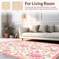 thumbnail image 2 of ODIKA 8' x 10' Machine Washable Non-Slip Area Rug, Middle Eastern Flower High Traffic Rug, Pink, 182839, 2 of 7