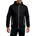 thumbnail image 3 of Unisex Reflective Zip-Up Hoodie with Storage Pouch - Lightweight Quick-Dry Windbreaker Jacket for Running, Cycling & Fishing, Breathable UV Sun Protection Sportswear Black L, 3 of 9