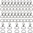 thumbnail image 1 of PinesC Keychain Clip Hooks with D Ring Swivel Snap Hooks 1 inch Key Chain + Metal D Ring 1 inch 50 Pack for Lanyard Clips,Lanyard Clasp,Purse,Hardware,Sewing,Keychain Making Key Chain Clips, 1 of 5