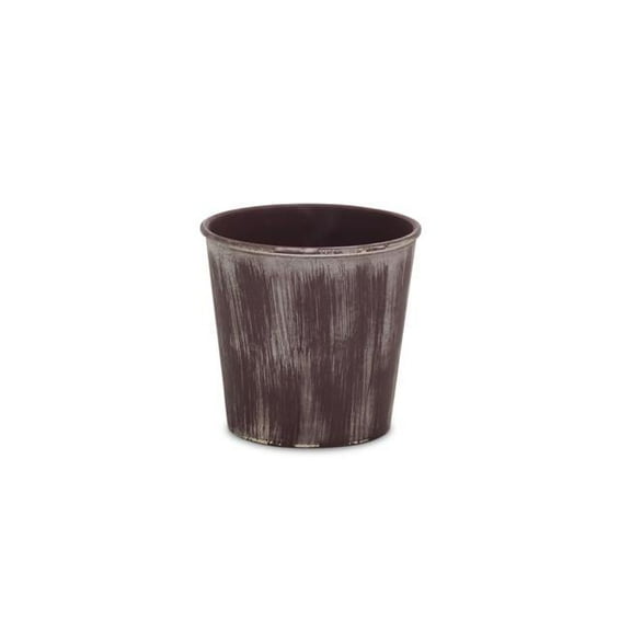 Cheungs PP-105BI 5.25 in. Round Tapered Recycled Plastic Planter, Brown & Ivory