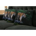 thumbnail image 5 of Ambesonne Tropical Throw Pillow Cover 4 Pack, Wild Jungle Tiger Tree, 18", Orange Brown Green, 5 of 5