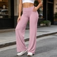 thumbnail image 6 of Yoga Pants for Women Wide Leg Casual Lounge Yoga Workout Pant Solid Color High Waist Leggings Workout Booty Lifting, 6 of 10