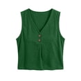 thumbnail image 4 of Tank Tops For Women Green Womens Tops Fashion Sleeveless V Neck Sleeveless Tank Vest Summer Tee Womens Tank Tops, 4 of 4