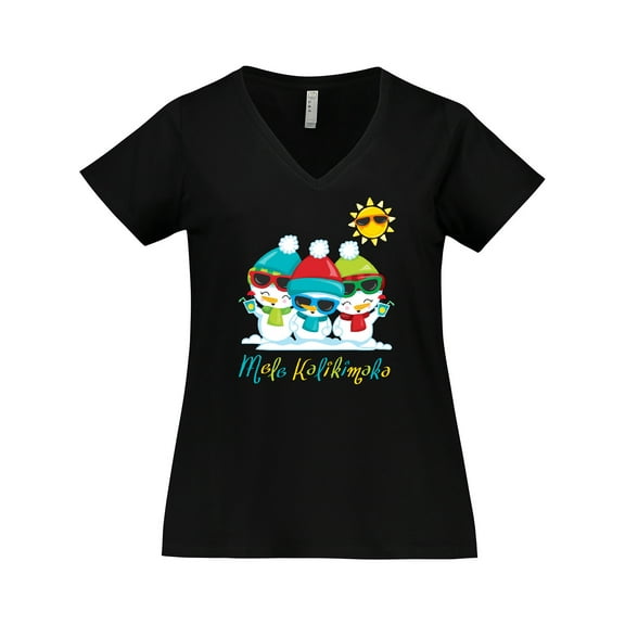 Inktastic Mele Kalikimaka Women's Plus Size V-Neck T-Shirt