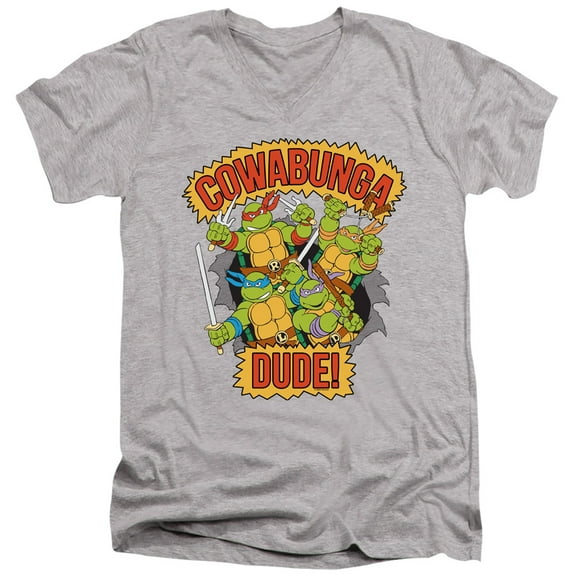 TMNT Teenage Mutant Ninja Turtles Cowabunga Dude Unisex Adult V-Neck T Shirt