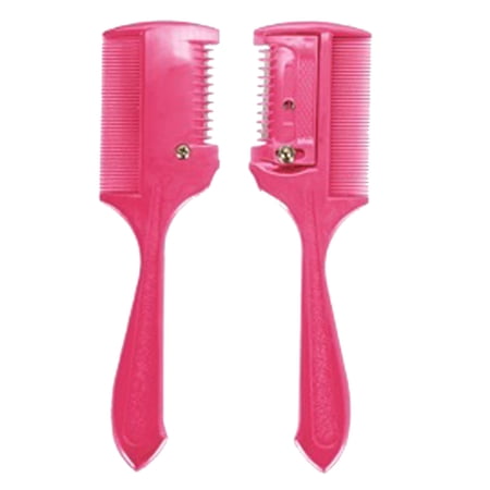 Hilason Thin Blade Plastic Comb W/ Ergonomic Handle Pink