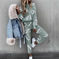 thumbnail image 3 of GZWYHT Sets for Women Long Sleeve Sets for Women Suit And Sleeve Pullover Joggers Women's 2 Long Tops Drawstring Printed Women Suits & Sets Lounge Sets for Women Track Suits for Women Set Grey L, 3 of 9