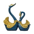 thumbnail image 1 of Estatua de cisne amante, escultura coleccionable, adorno para interiores, oficina, habitación infantil. Azul, 1 of 7