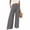 #03 Gray 【Stock Up & Rotate: Mix & Match Your Go-To Colors】, variant on Plus Size Women's Loose Fit Straight Leg Pants with Pockets, Side Slit & Button Detail, Soft Cotton Blend for Casual Wear, Summer Essentials for Relaxed Everyday & Travel