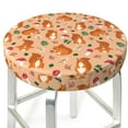 thumbnail image 3 of Lsque Squirrel And Mushroom Round Bar chair cushion covers Velvet Fabric Premium Comfort Protects from Scratches and Stains for 14-17 Inch Chair- 13 inch, 3 of 7