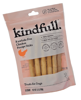 Kindfull Rawhide Free Chicken Recipe Sticks Dog Treats, 3.5oz (Pack of 2)