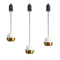 thumbnail image 1 of FSLiving 7W Zoomable Track Pendant Light J-Type Retractable Lift Droplight with Aluminum Globe Shade Focusable Spotlight Indoor Island Light Adjustable Length Lamp for Decor,White&Copper - 3 Pack, 1 of 8