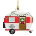 thumbnail image 1 of 1 pieza de adornos navideños, decoración colgante, producto de regalo, camión de bomberos de hierro familiar personalizado, 1 of 5