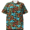 thumbnail image 1 of A Personal Touch Women's Plus Size Short Sleeve Button-Front Print Blouse with Shirring Multi Marigolds - 0X, 1 of 3