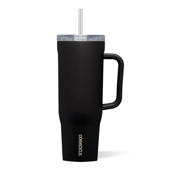 Tumbler Corkcicle Cruiser, 1,18 L, aislante, a prueba de derrames, negro