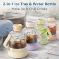 thumbnail image 4 of 2-in-1 Ice Cube Bottle with Ice Tray, Multifunctional Transparent Water Bottle Ice Maker, Portable Touch-Free Press-to-Release Iced Coffee Cup with Handle, Leakproof for Travel Home Office, 4 of 7