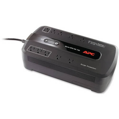 APC BE750G Back-UPS 750 Battery Backup System, 10 Outlets, 750 VA, 365 J by APC