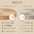 thumbnail image 3 of COZAYH 2 Piece Round Coffee Tables, Wooden Living Room Furniture, Ring Pattern, 3 of 11