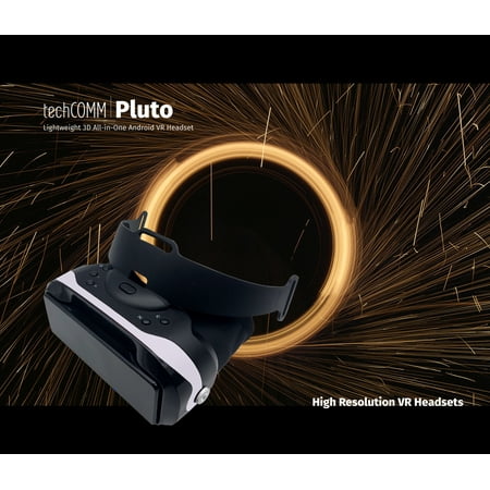 TechComm Pluto Lightweight 3D All-in-One 16GB Android VR Headset with Wi-Fi