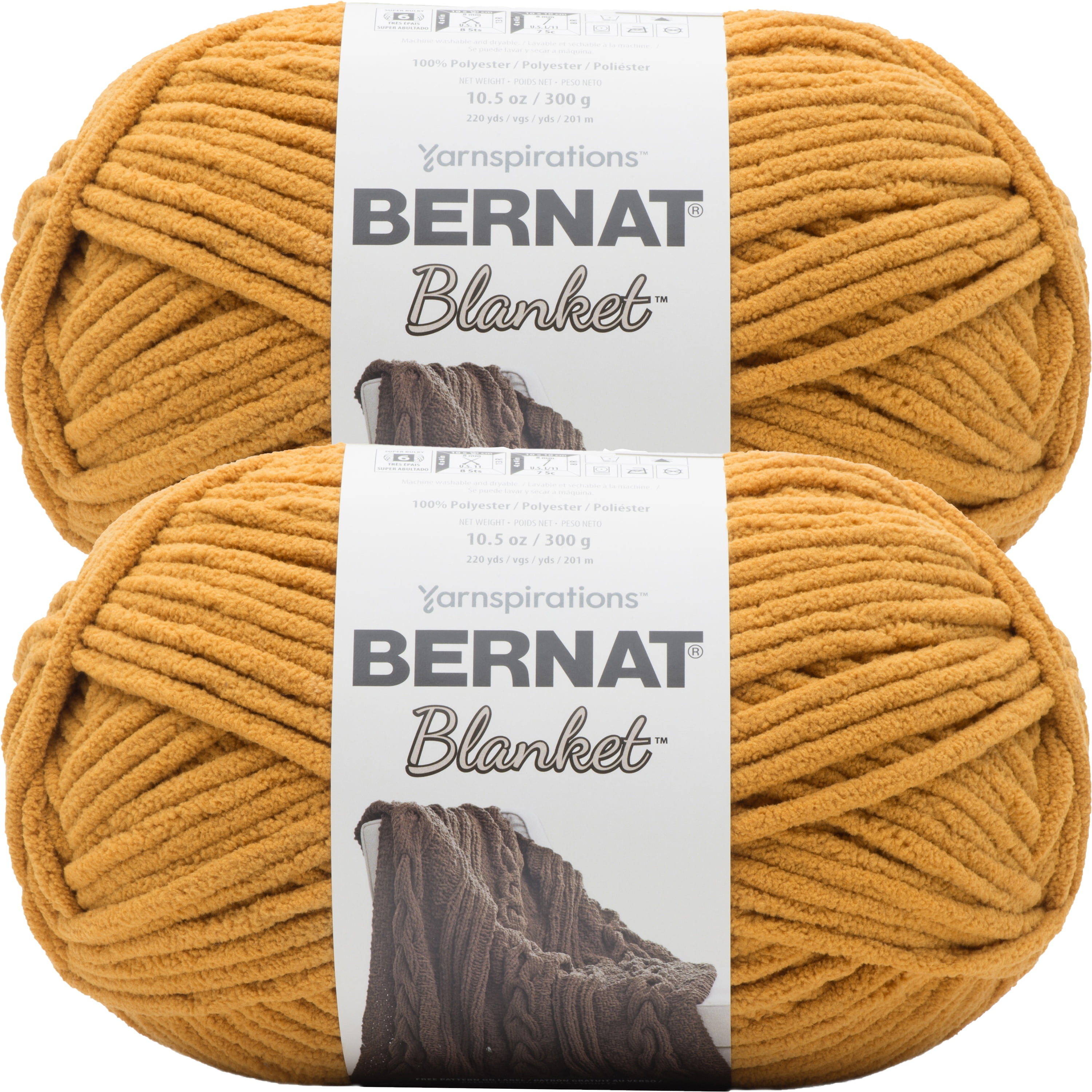 Bernat Blanket Big Ball YarnBurnt Mustard, Multipack Of 2