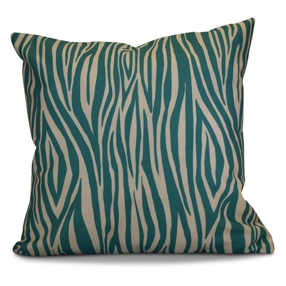 Simply Daisy 16" x 16" Wood Stripe Geometric Print Outdoor Pillow, Green