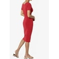 thumbnail image 4 of TheMogan Robe Midi Moulante en Jersey de Coton Extensible à Manches Courtes pour Femmes, 4 of 6