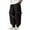 Black, variant on Men's Cargo Wide Leg Joggers with Strap Detail - Drawstring Waist Multiple Pockets Trendy Casual Daily Pants Blue 2XL