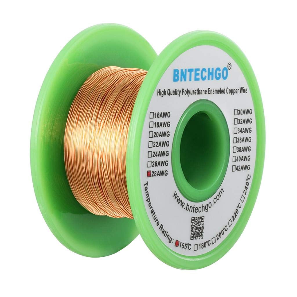 28 AWG Gauge Enameled Copper Magnet Wire 5.0 lbs 10135' Length 0.0135" 155C Red 