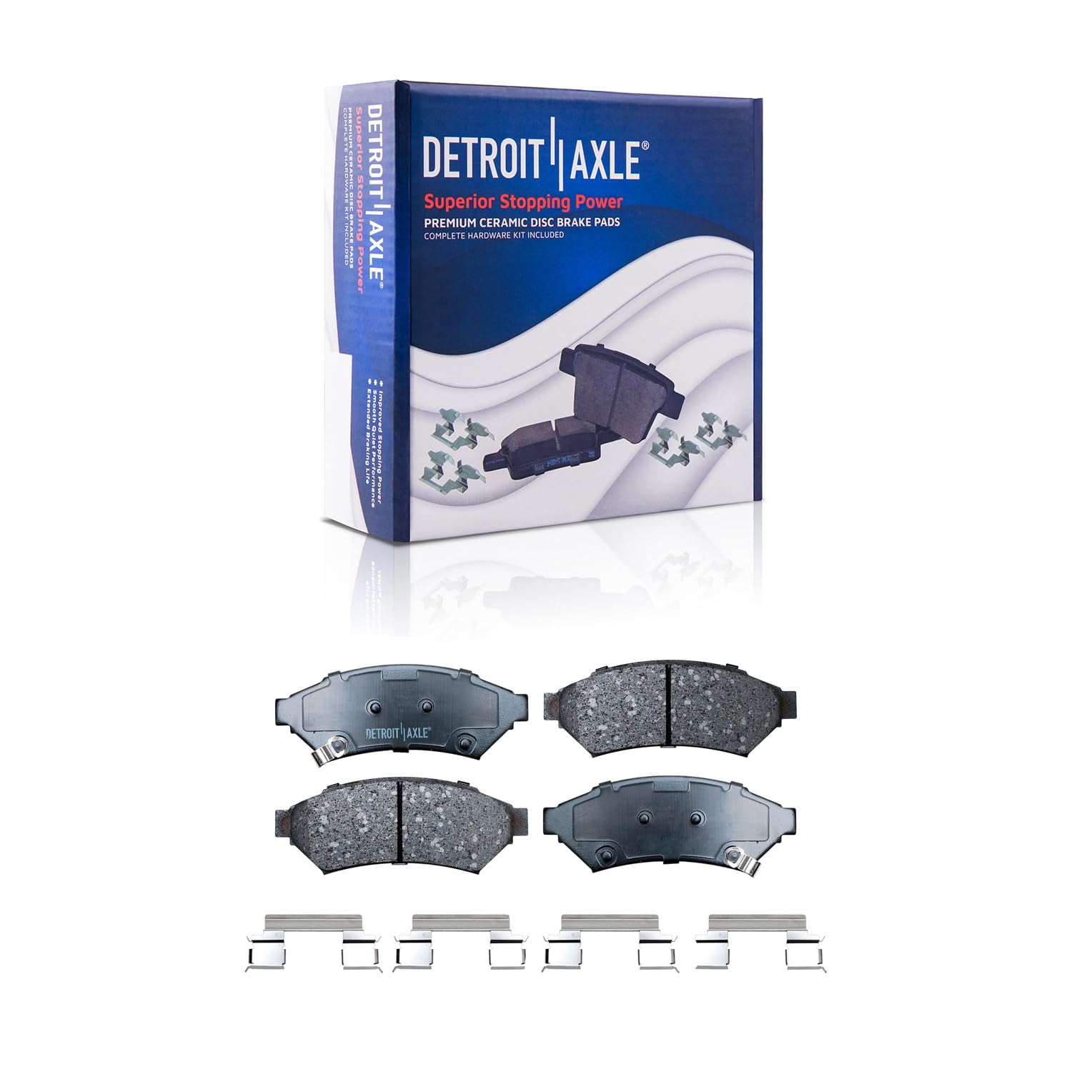 Detroit Axle - Brake Kit for 2005-2009 Buick Allure Lacrosse, 05-08 Pontiac Grand Prix Replacement 2005 2006 2007 2008 2009 Disc Brake Rotors Ceramic Brakes Pads Front and Rear