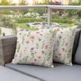 thumbnail image 3 of Spring Summer Flower Outdoor Pillow Covers Pack of 2 Eucalyptus Leaves Countryside Retro Waterproof Throw Pillow Covers Decorative Cushion Cases for Patio Garden Tent Balcony Couch 16x16 inch, 3 of 9