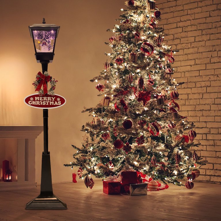 Fraser Hill Farm Snowman Christmas Lantern, 71-in, Black