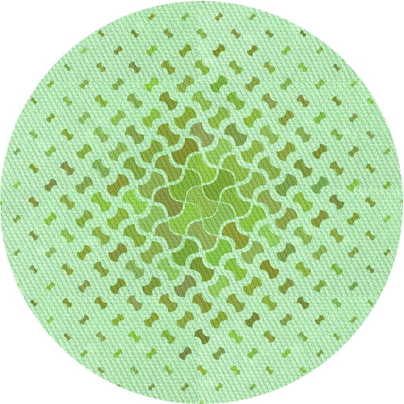 Ahgly Company Machine Washable Indoor Round Transitional Mint Green Area Rugs, 3' Round