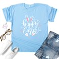 thumbnail image 1 of T-shirts d'Été pour Femmes Grande Taille à Manches Courtes Femmes Pâques Col Rond Imprimé T-shirt Haut Manches Courtes Décontracté Ample Blouse Col en V T-shirt Femmes en Liquidation, 1 of 2