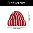 thumbnail image 3 of Trendy Contrast Stripe Knit Cap Pullover Skull Hat Blend Comfort Pullover Thicken Hat, 3 of 8