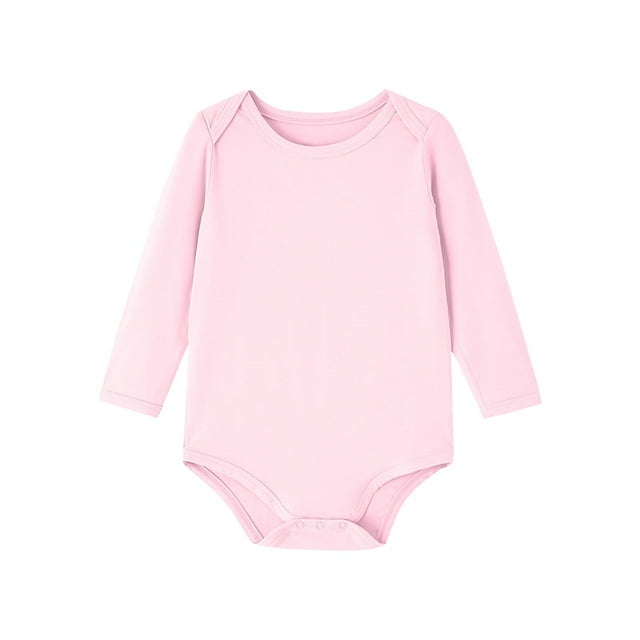 Pisexur Vêtements pour Bébé Garçon 3-24 m Coton Cache-Couche à Manches Longues pour Nourrisson Bébé Décontracté Col Ras du Cou Cache-Couches pour Bébé Bas Classique Fermeture à Boutons-Pression Barboteuse pour Bébé Fille Combinaison Légère et Mignonne pour Nouveau-Nés Rose