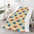 thumbnail image 2 of Football Helmet Beige Pattern Soft Sherpa Fleece Throw Blanket, Warm Cozy Plush Blanket for Sofa Bed Couch, All Season, 60"x80", 2 of 5