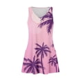 thumbnail image 4 of Huresd Tank Dress for Women 2024 A Line Flowy Mini Dress with Pocket V Neck Sleeveless Hawaiian Palm Tree Print Beach Dresses for Women Light pink M, 4 of 7
