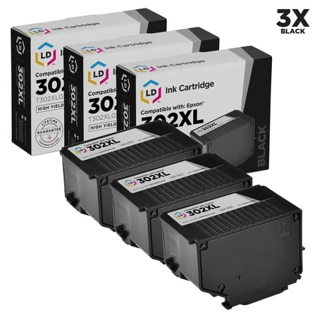 Remanufactured Epson 302XL T302XL020 Pack of 3 High Yie Black Cartridges for Expression Premium XP-6000