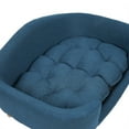 thumbnail image 3 of Demi Bonn 30" Elevated Dog Sofa, Corduroy Pet Couch with Rubber Wood Legs and Supportive Foam, Comfy Dog Bed for Small Dogs, Blue, 3 of 12