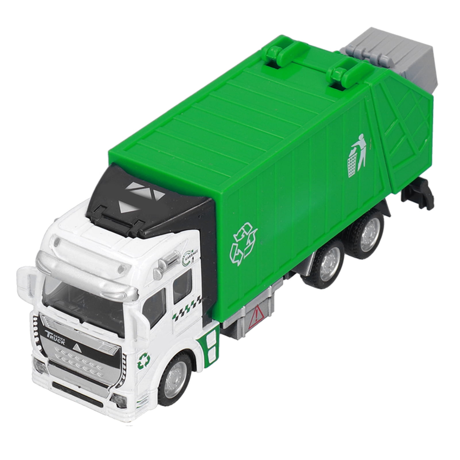 1:48 Garbage Dump Truck Trash Bin Can Model Car Diecast Toy Vehicle Green Kids 