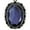 Blue, variant on Black Onyx Pendant 925 Sterling Silver Antique Finish Oval Faceted Birthstone Jewelry Gift for Her